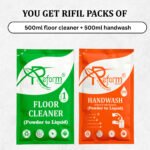Floor Cleaner (500ml) + Handwash (500ml) | Powder-to-Liquid Concentrates | Eco-Friendly, Space-Saving Refill Solution | Gentle, Non-Toxic & Family Safe Combo Pack - Image 2