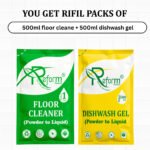 Dishwash Gel (500ml) + Floor Cleaner (500ml) | Powder-to-Liquid Concentrates | Eco-Friendly, Space-Saving Refill Solution | Safe for Family & Daily Use Combo Pack - Image 2