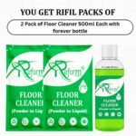 Floor Cleaner (Powder to Liquid) – Pack of 2 With Forever Bottle | Space-Saving, Cost-Effective, Easy-to-Carry Pouches | With Forever Reusable Bottle | Makes 1 Liter 500ml Each - Image 2